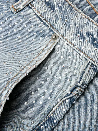 Ksubi Maxx Operator Crystal-embellished Shorts In Blue
