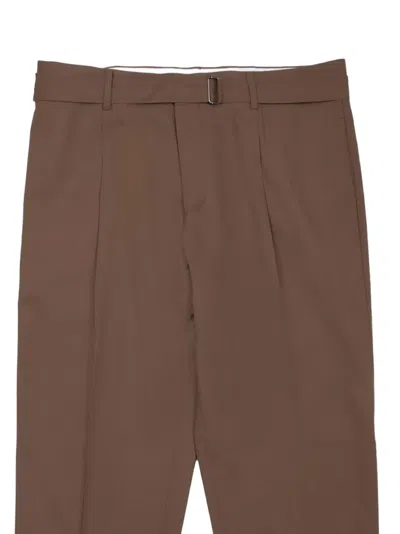 Be Able Andy Pleated-design Belted Trousers In Brown