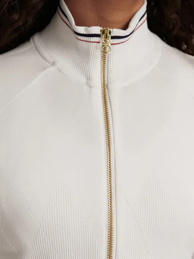 Varley Len Seamless Performance Zip Jacket In White