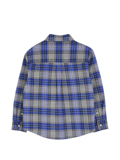 Timberland Check-pattern Logo-patch Shirt In Blue