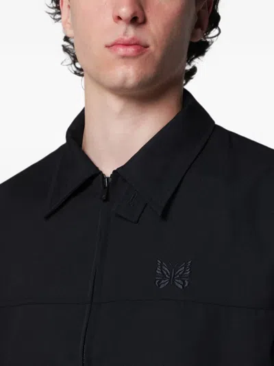 Needles Collared Jacket Sx231pl Front Pockets In Black
