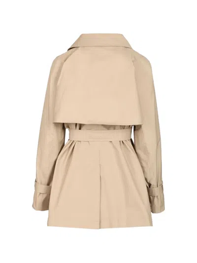 Max Mara Double-breasted Belted Trench Coat In Neutral
