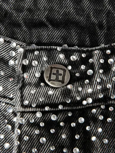 Ksubi Maxx Operator Crystal-embellished Shorts In Gray