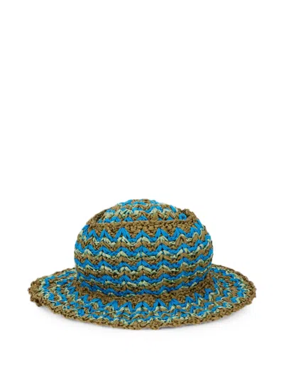 Alberta Ferretti Braided Hat In Blue