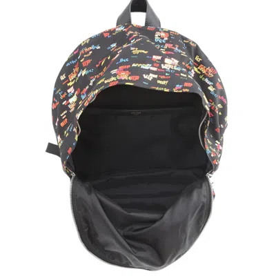 Pre-owned Celine Black Multi-color Canvas Leather Backpack ()