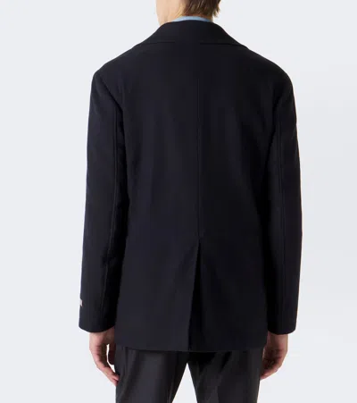 Canali Double-breasted Wool Jacket In Blue