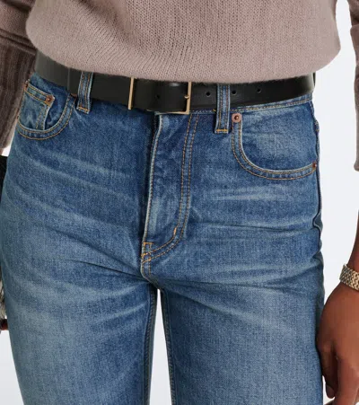 Tom Ford T Loop Leather Belt In Black