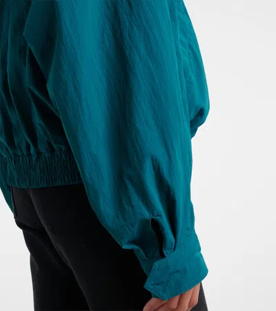 Saint Laurent Cassandre Faille Technical Jacket In Blue