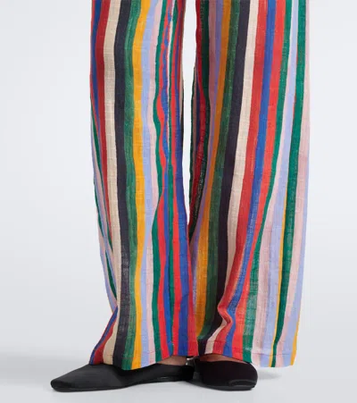 Staud Mateo Stripe Cotton Drawstring Pants In Multi