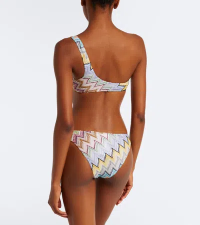 Missoni One-shoulder Zigzag Bikini Set In Multi