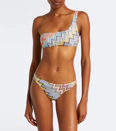 Missoni One-shoulder Zigzag Bikini Set In Multi