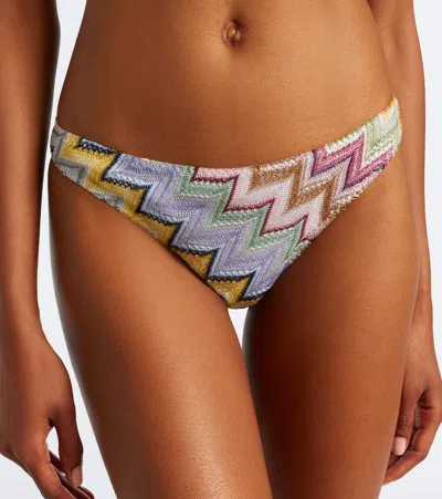 Missoni One-shoulder Zigzag Bikini Set In Multi