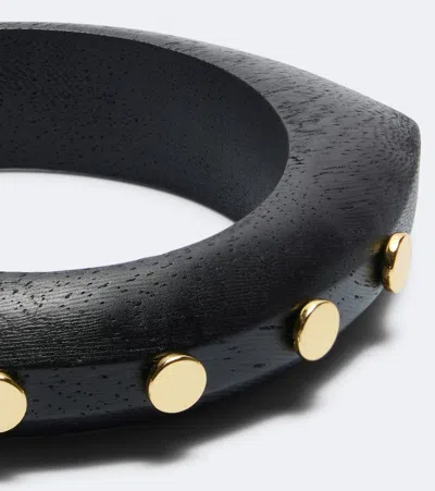 Isabel Marant Layla Studded Wood Bangle In Black