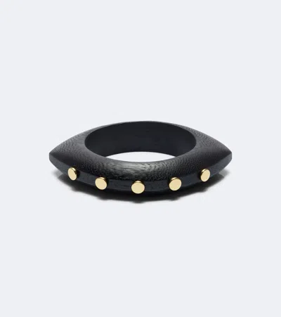 Isabel Marant Layla Studded Wood Bangle In Black