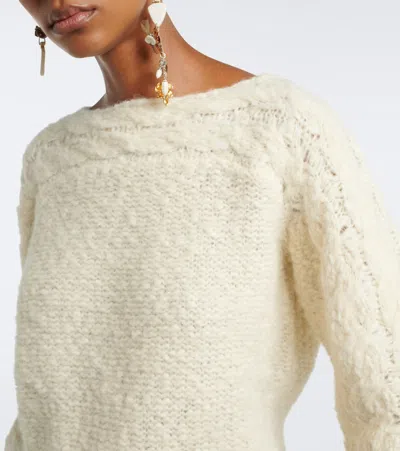 Isabel Marant Ponara Wool-blend Sweater In White