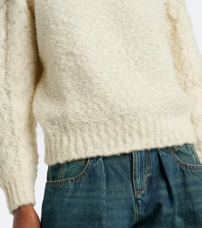 Isabel Marant Ponara Wool-blend Sweater In White