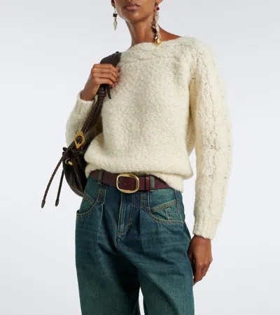 Isabel Marant Ponara Wool-blend Sweater In White