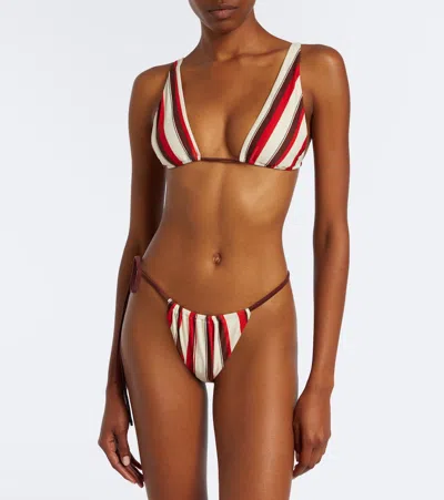 Sir Alva String Bikini Bottoms Laila Stripe In Red