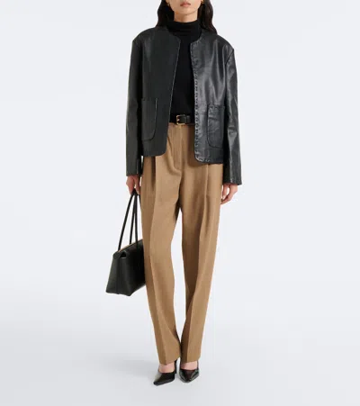 Rohe Whipstitch-trim Collarless Jacket In Black