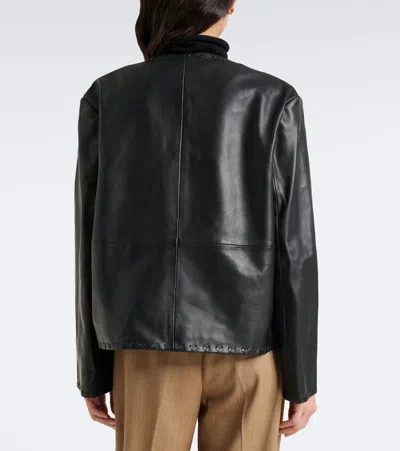Rohe Whipstitch-trim Collarless Jacket In Black