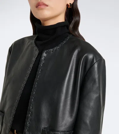 Rohe Whipstitch-trim Collarless Jacket In Black