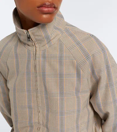 Acne Studios Checked Technical Jacket In Gray
