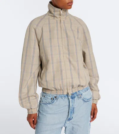 Acne Studios Checked Technical Jacket In Gray