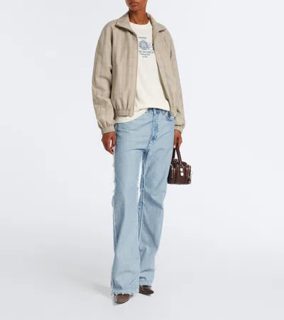 Acne Studios Checked Technical Jacket In Gray