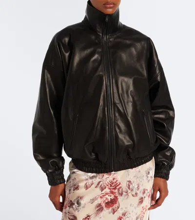 Acne Studios Leather Jacket In Black