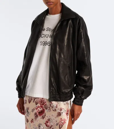 Acne Studios Leather Jacket In Black