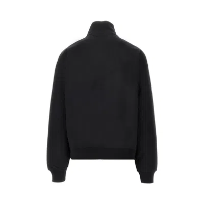 Jacquemus High Neck Zip Sweatshirt With Logo Detail And Gathered Cuffs In Black