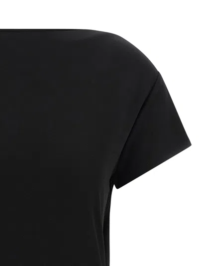 Jacquemus Mistral Back Draped Short Sleeve Dress In Black