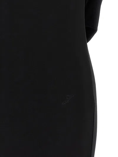 Jacquemus Mistral Back Draped Short Sleeve Dress In Black