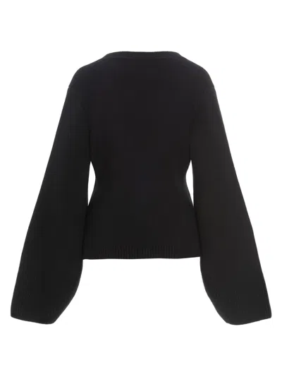 Khaite Scarlet Flared-sleeve Cashmere Cardigan In Black