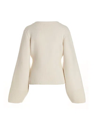 Khaite The Scarlet Cashmere Cardigan In White