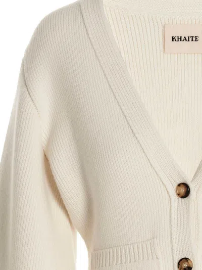 Khaite The Scarlet Cashmere Cardigan In White