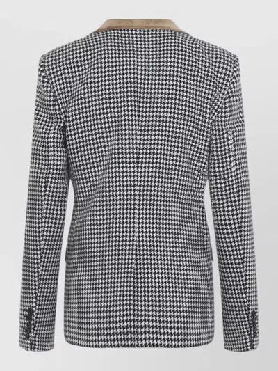 Tom Ford Houndstooth Single Breasted Tailored Jacket In Multi