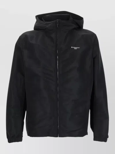 Givenchy Hooded Coat Featuring Practical Elastic Cuffs In Black