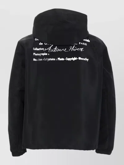 Givenchy Hooded Coat Featuring Practical Elastic Cuffs In Black