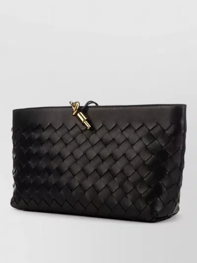 Bottega Veneta Rectangular Clutch Bag Woven Texture Hardware