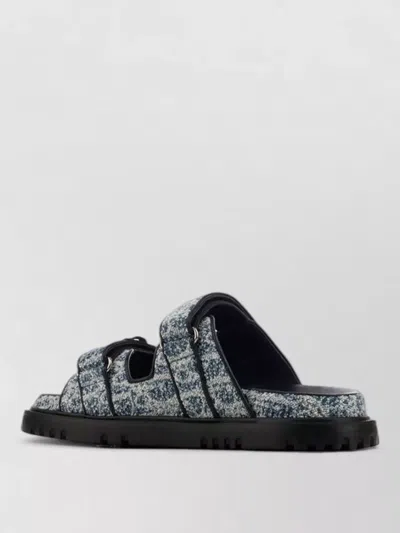 Dior Flat Sandals Open Toe Double Strap In Multi