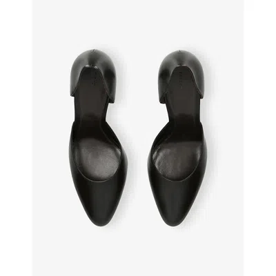 The Row Black Leather Ornella Pumps In Black