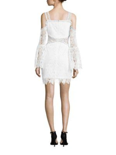 Shop Three Floor Angelic Cold-shoulder Lace Dress In Off White