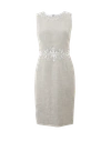 OSCAR DE LA RENTA Linen Embroidered Dress
