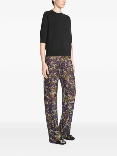 Dries Van Noten Elasticated Viscose Pants In Multi