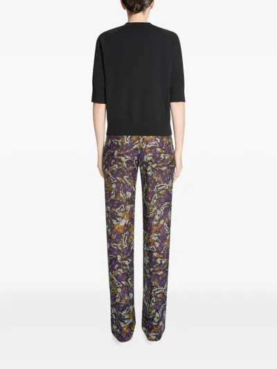 Dries Van Noten Elasticated Viscose Pants In Multi