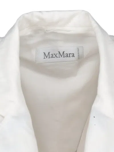 Pre-owned Max Mara Double-breasted Epaulette Jacket In White