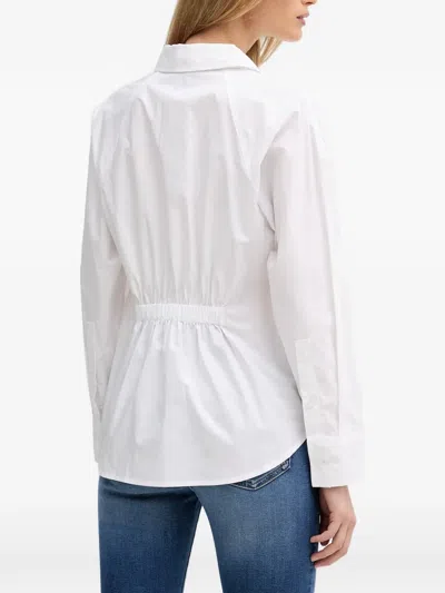 Dkny Elasticated-waist Buttoned Shirt In White