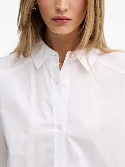 Dkny Elasticated-waist Buttoned Shirt In White