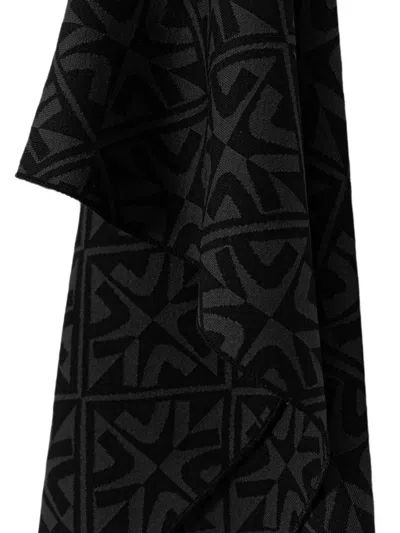 Newland Geometric-pattern Scarf In Black